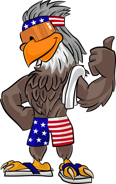American Heritage Pool Co. eagle mascot approves